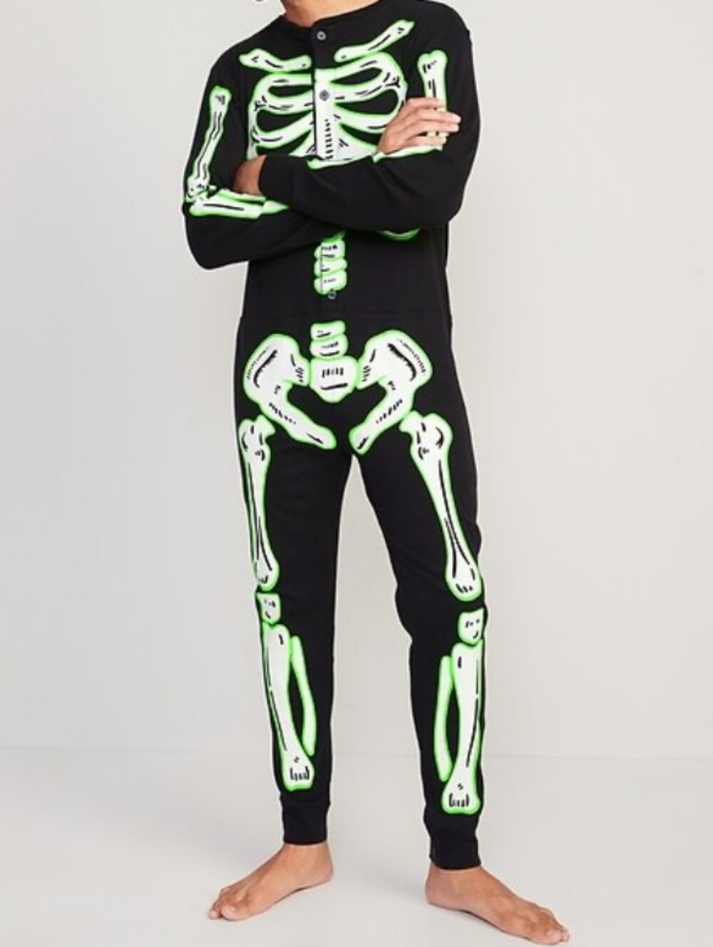 Old Navy Skeleton 1pc Mens Sz XXL Tall Glow In The Dark